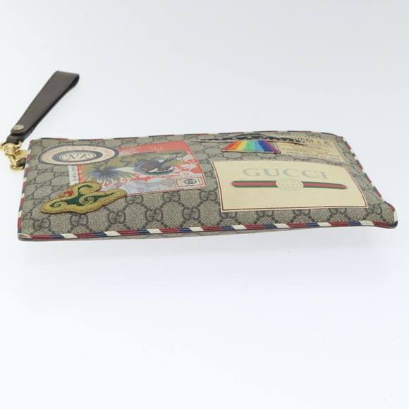 GUCCI GG Supreme Clutch Bag PVC Beige 473915 Auth 89765 - Picture 8 of 16